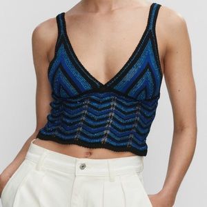 Lurex geometric openwork top from MANGO
